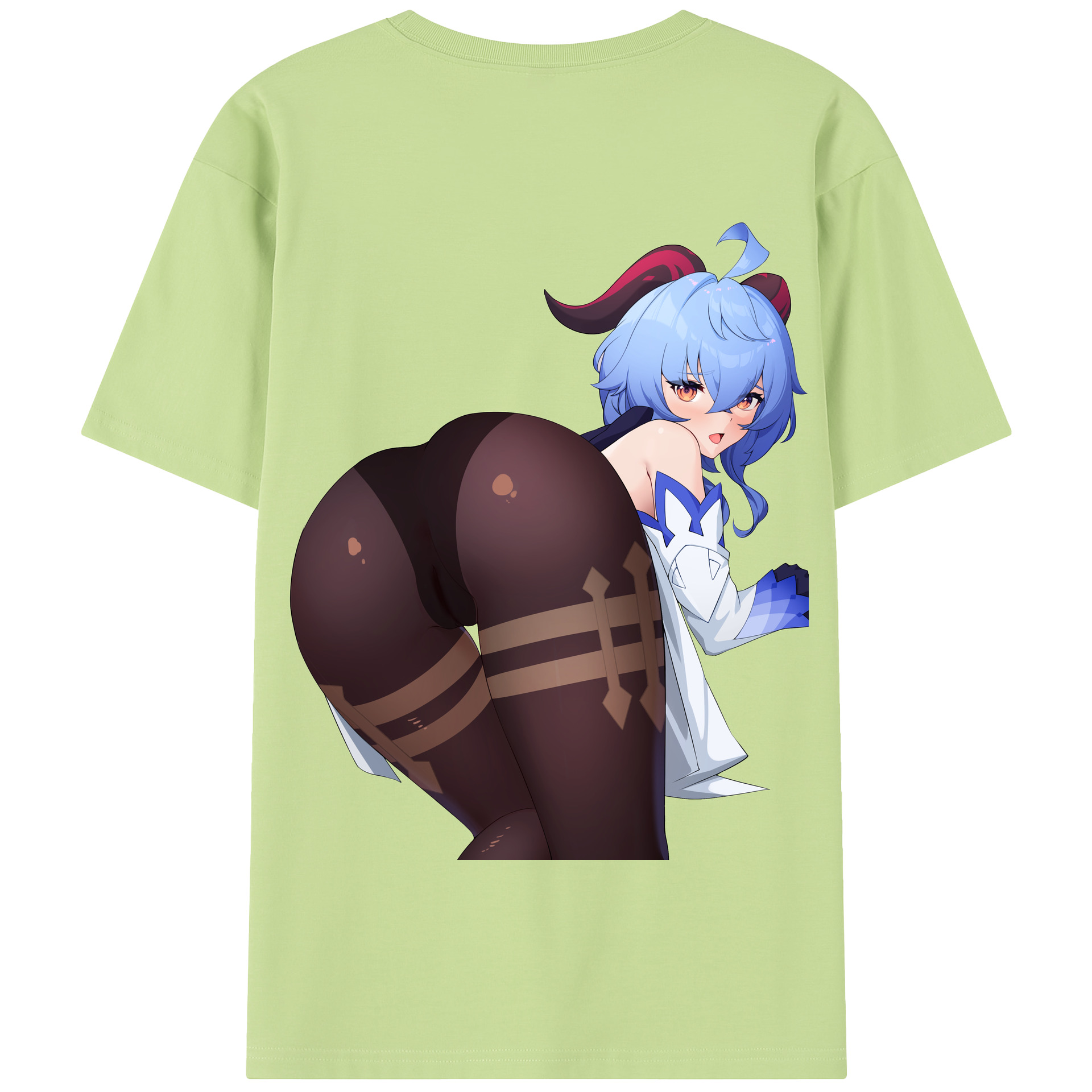 げんし神 甘雨 かんう genshin Ganyu 綿100％半袖Tシャツ（背面プリント）
